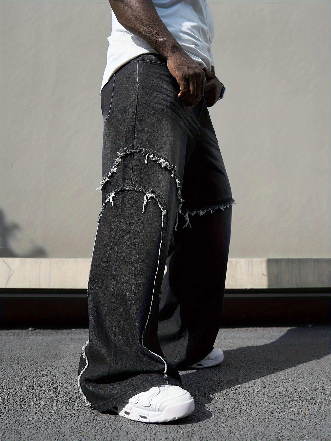 Men's Wide Leg Denim Jeans Casual Chic Plus Size Spring Fall