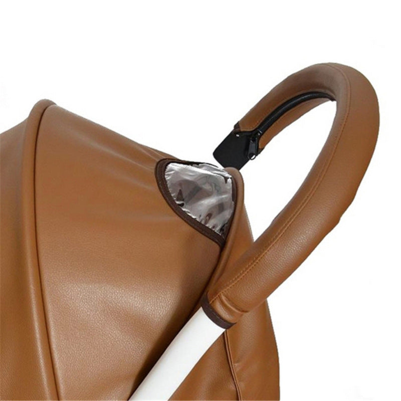 Faux Leather Stroller Armrest Cover with Washable Zipper Universal Protector