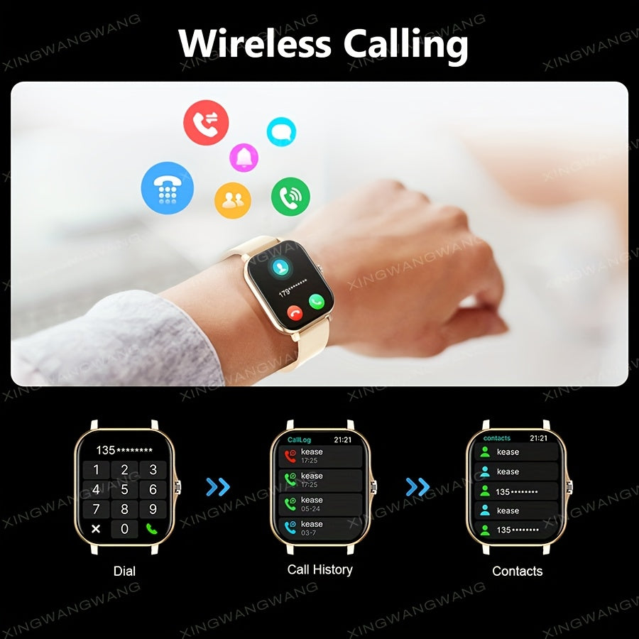 Спортивные умные часы 2024 года для мужчин и женщин, 1,83-дюймовый сенсорный экран, функции звонков и сообщений