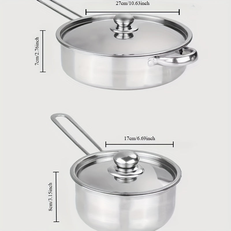 Stainless Steel Cookware Set 12 Pieces for Home and Restaurant Use Durable