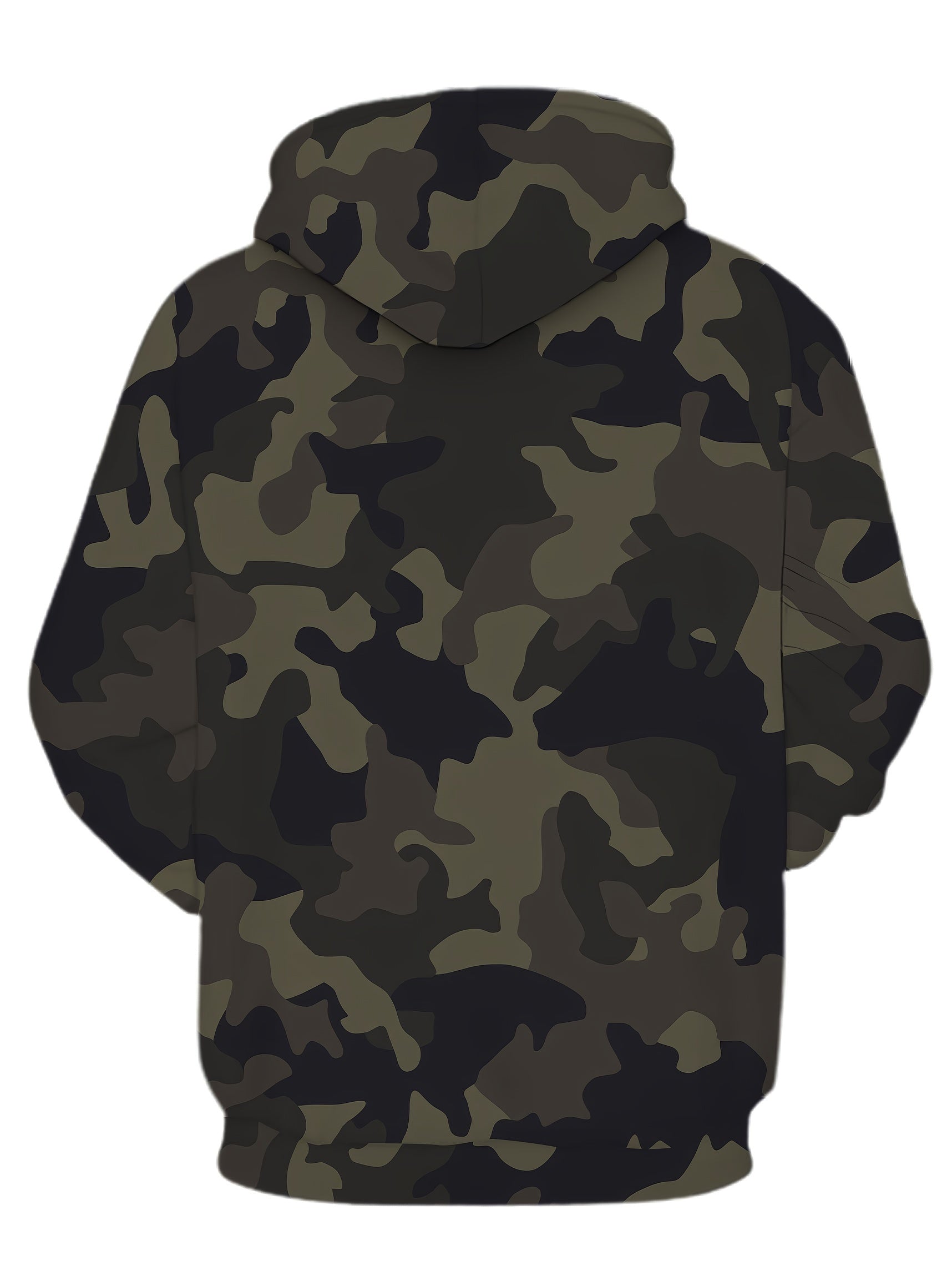 Men's Plus Size Camo Hoodie with Kangaroo Pocket Stretch Fabric Casual Sportswear