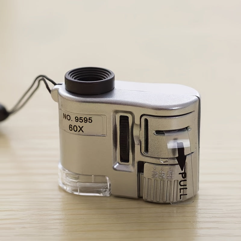 60x Handheld LED Magnifier for Jewelry Currency Detection and DIY Crafts