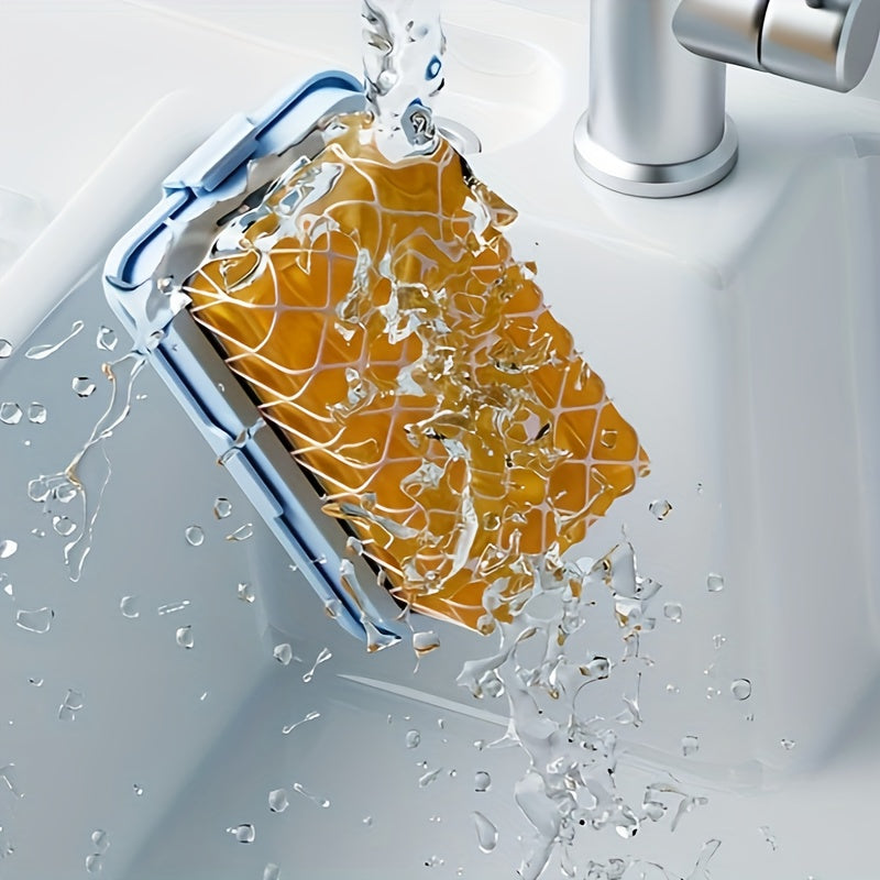 Mesh Surface Soap Dish for Bathroom, Durable Plastic, Lathering Design