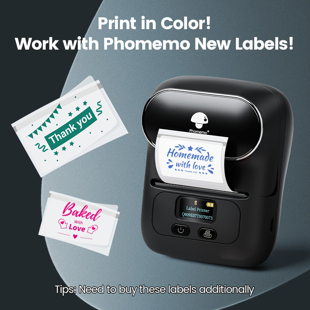 Portable Thermal Label Printer Wireless for Goods Addresses Small Business DIY Stickers Home Use