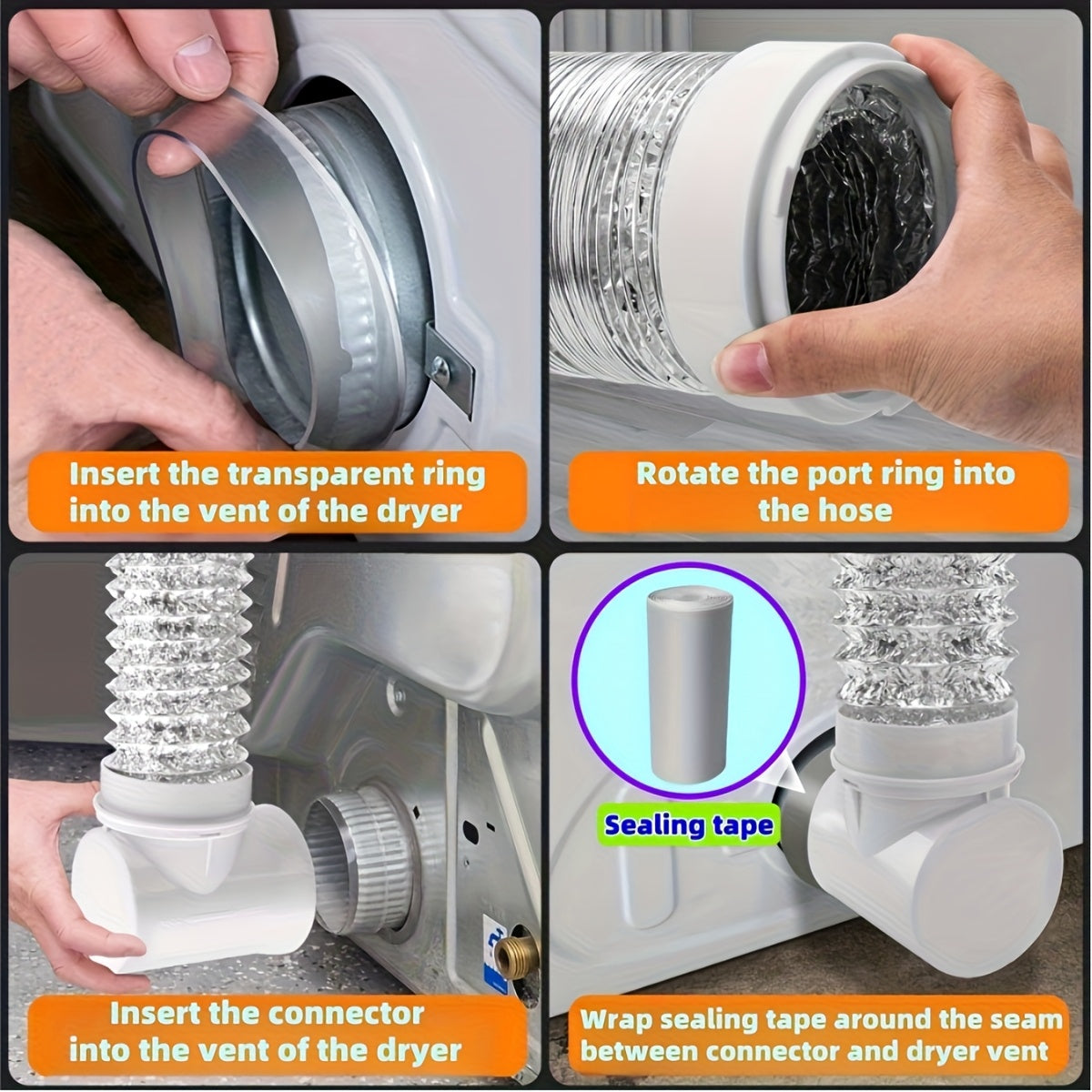 Quruqchi ventilatsiya to'plami 10.16 sm Bardoshli plastmassa Oson o'rnatish bilan montaj bracketi bilan