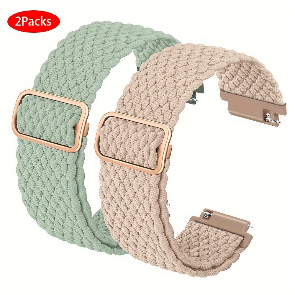 Correas de reloj de nylon trenzado compatibles con 20mm y 22mm para Galaxy Watch 4 y 5 Pro Pulseras elásticas y ajustables