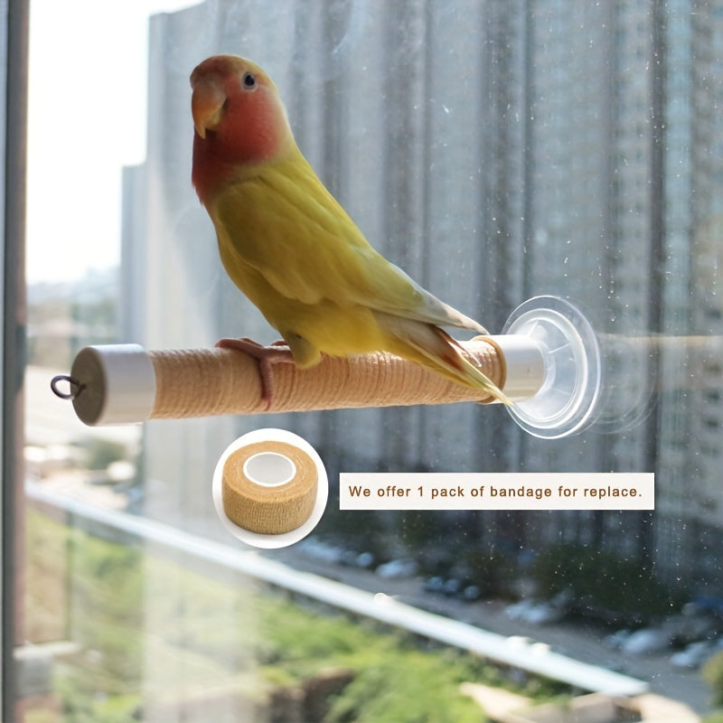 Rang-barang parrot qush uchun tishli va almashtiriladigan bandaj bilan suzuvchi shisha asos