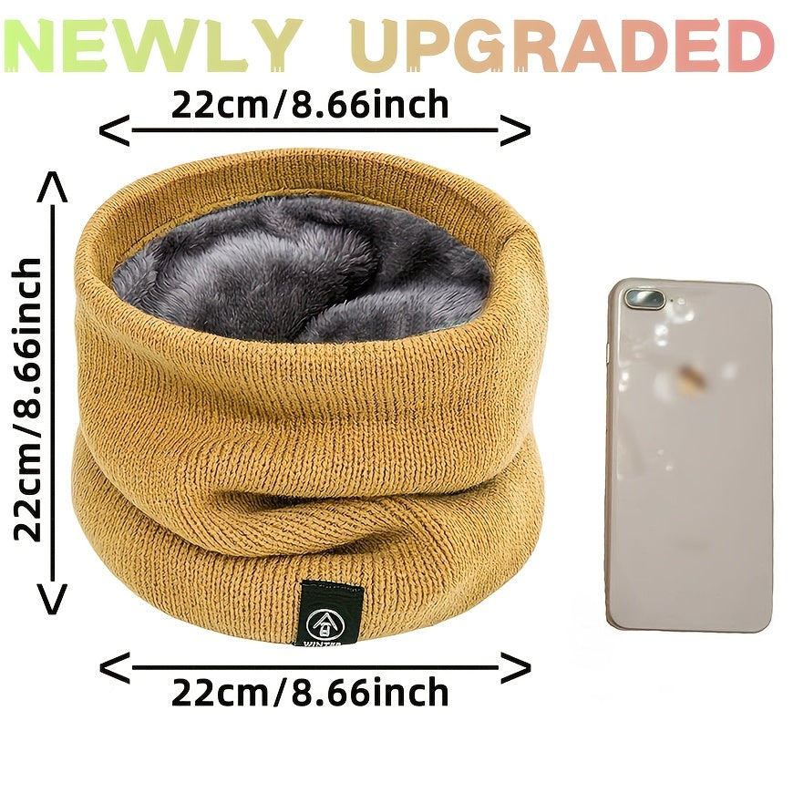 Men's Warm Velour Scarf and Face Shield Cold-Proof Neck Gaiter Winter Accessory