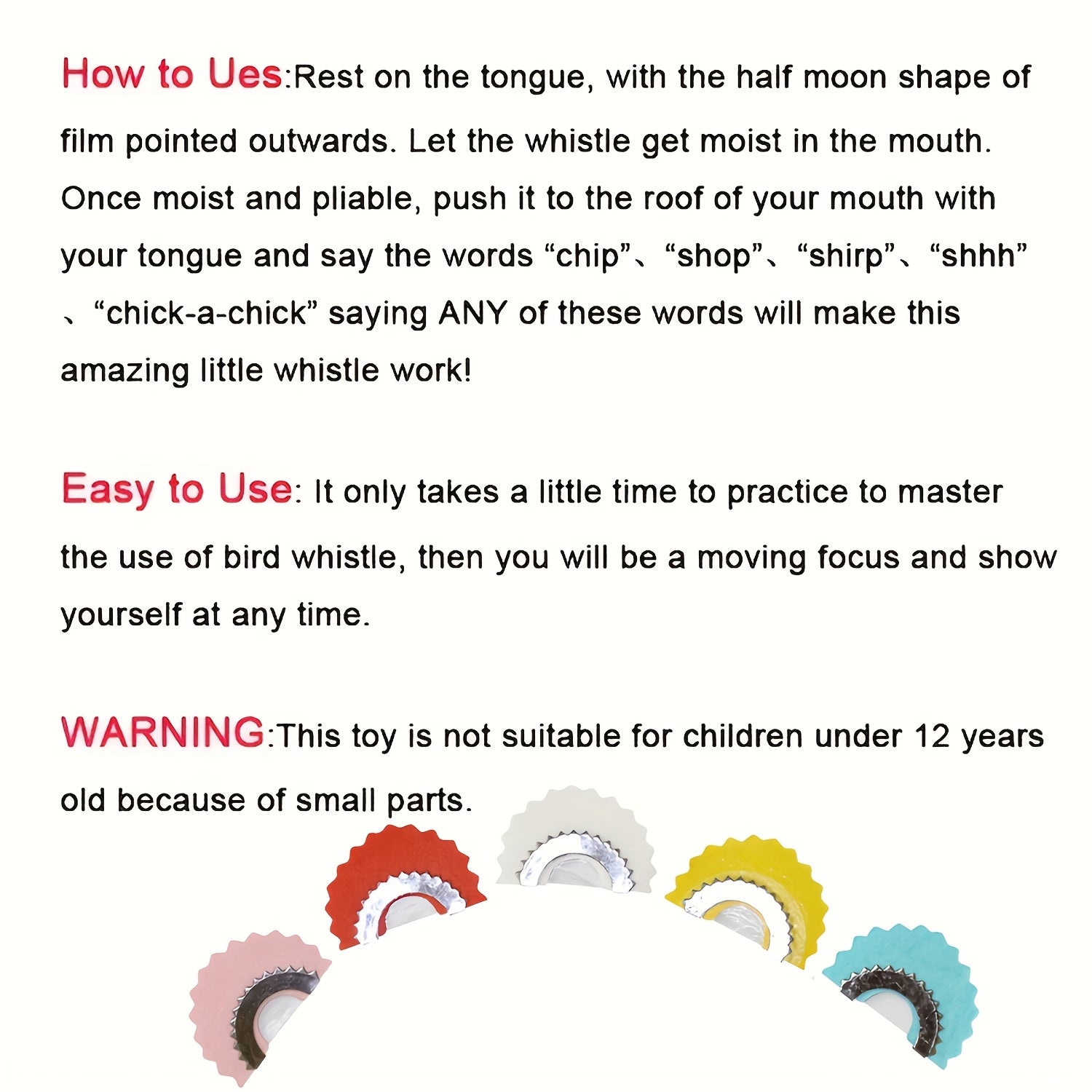 Plastic Bird Call Whistle Realistic Sound Attracts Birds for Parrot Toys Pet Supplies