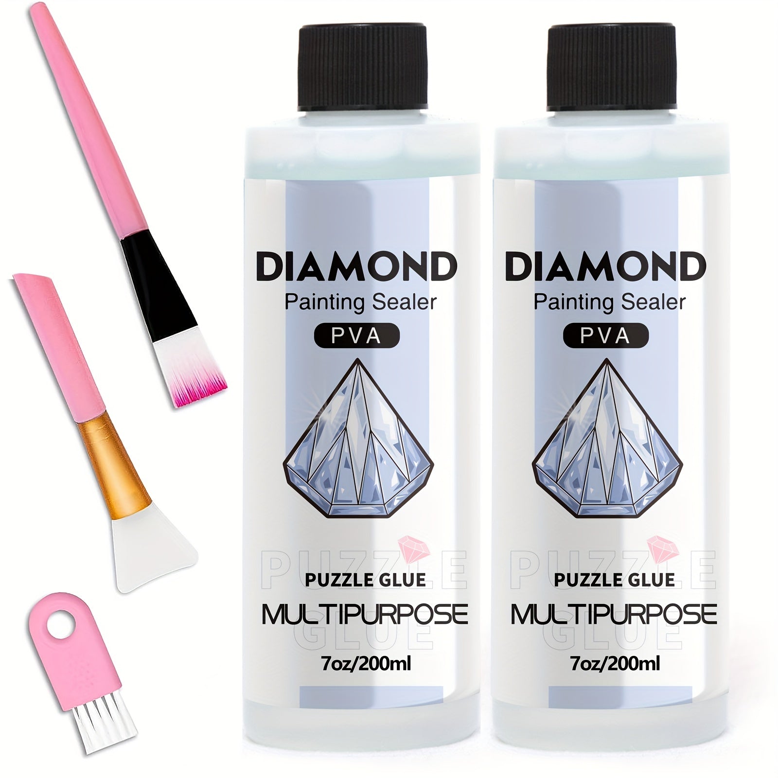Diamond Painting Sealer with Brushes for Glossy Finish and Durability 60ml 200ml