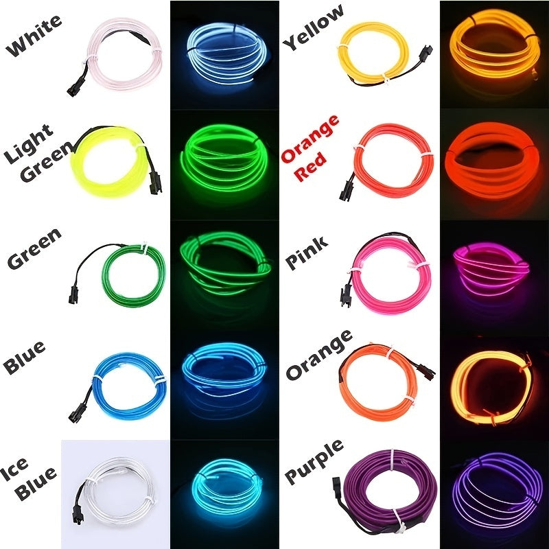 Tira de neón LED para interior de coche, luz ambiental flexible, decoración USB