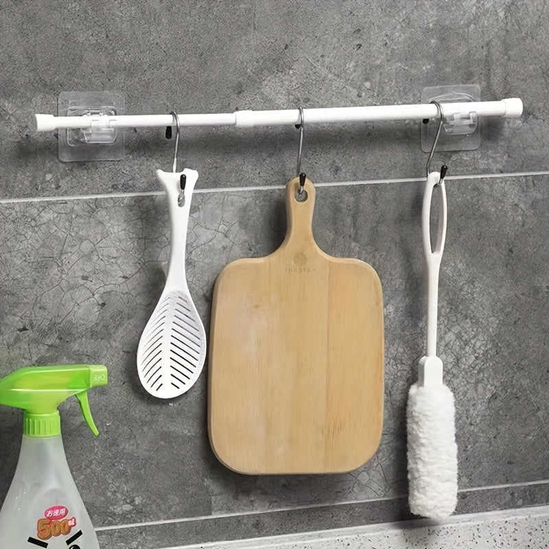 Adjustable Steel Curtain Rod for Shower Window Closet Towel Rack Extendable No-Drill Installation