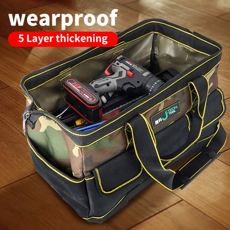 Electrician's Tool Bag Portable Metal Water-Resistant Oxford Cloth Organizer for Automotive Outdoor Maintenance