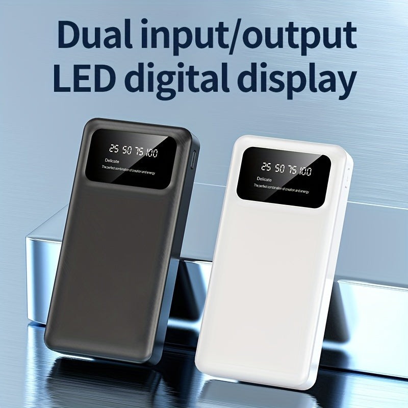 20000mAh portativ quvvat banki, ikki LED chiroq va katta ekran bilan