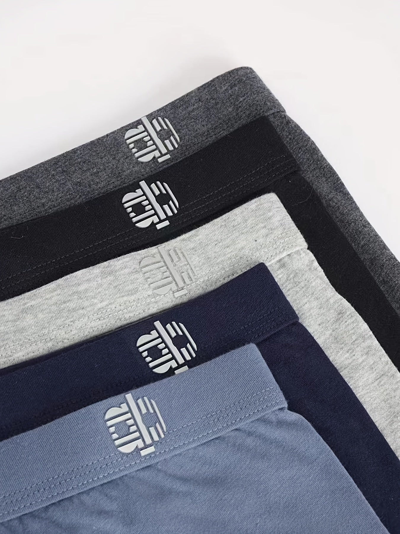 Men's Cotton Boxer Briefs Pack of 5 Solid Color Regular Fit
