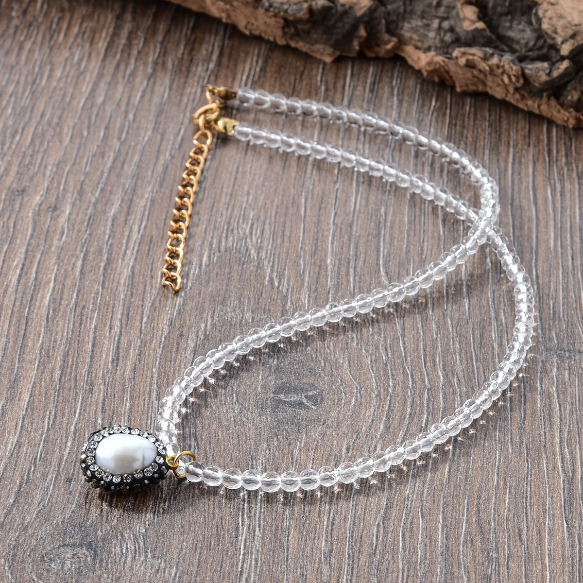 Beaded Necklace with Amethyst Pendant for Women Jewelry Gift