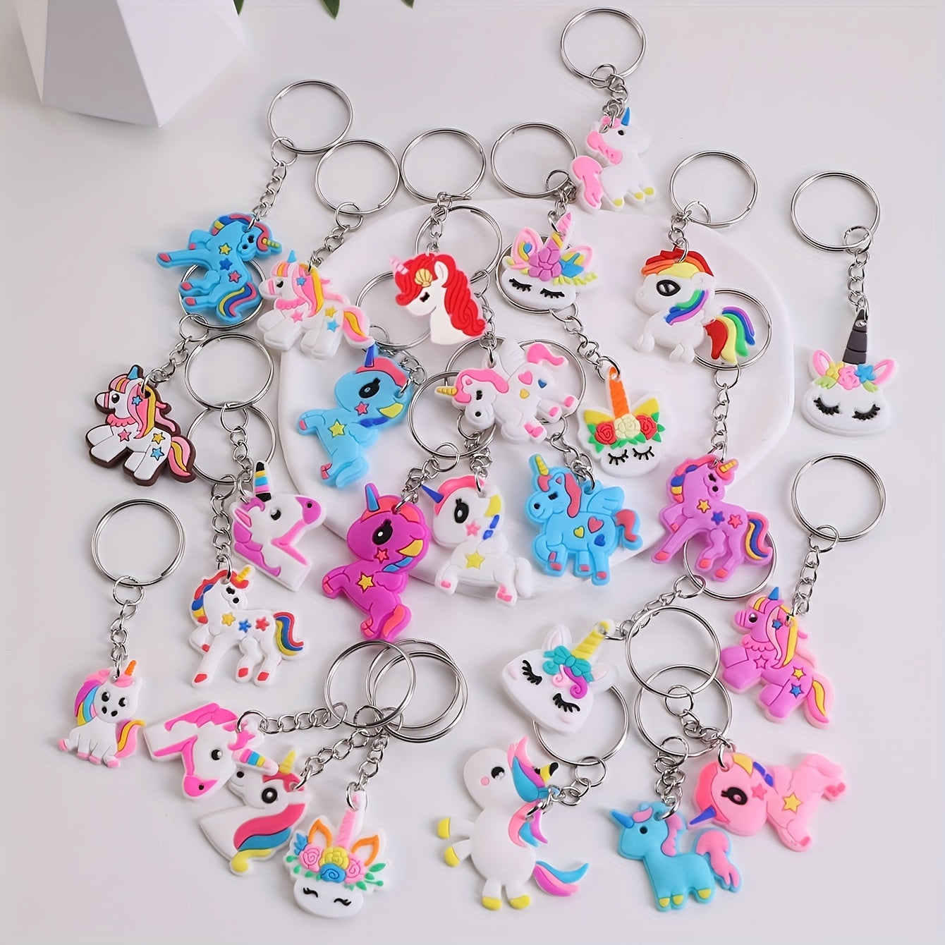 26 Pvc Cartoon Unicorn Keychains for Bags and Keyrings Perfect for Gifts