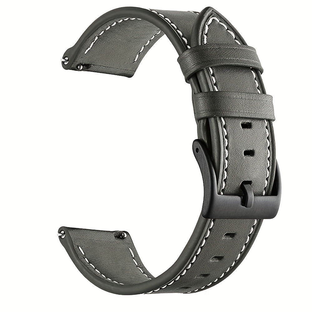 22mm PU Leather Watch Strap Adjustable Replacement for Smart Watches Men Women