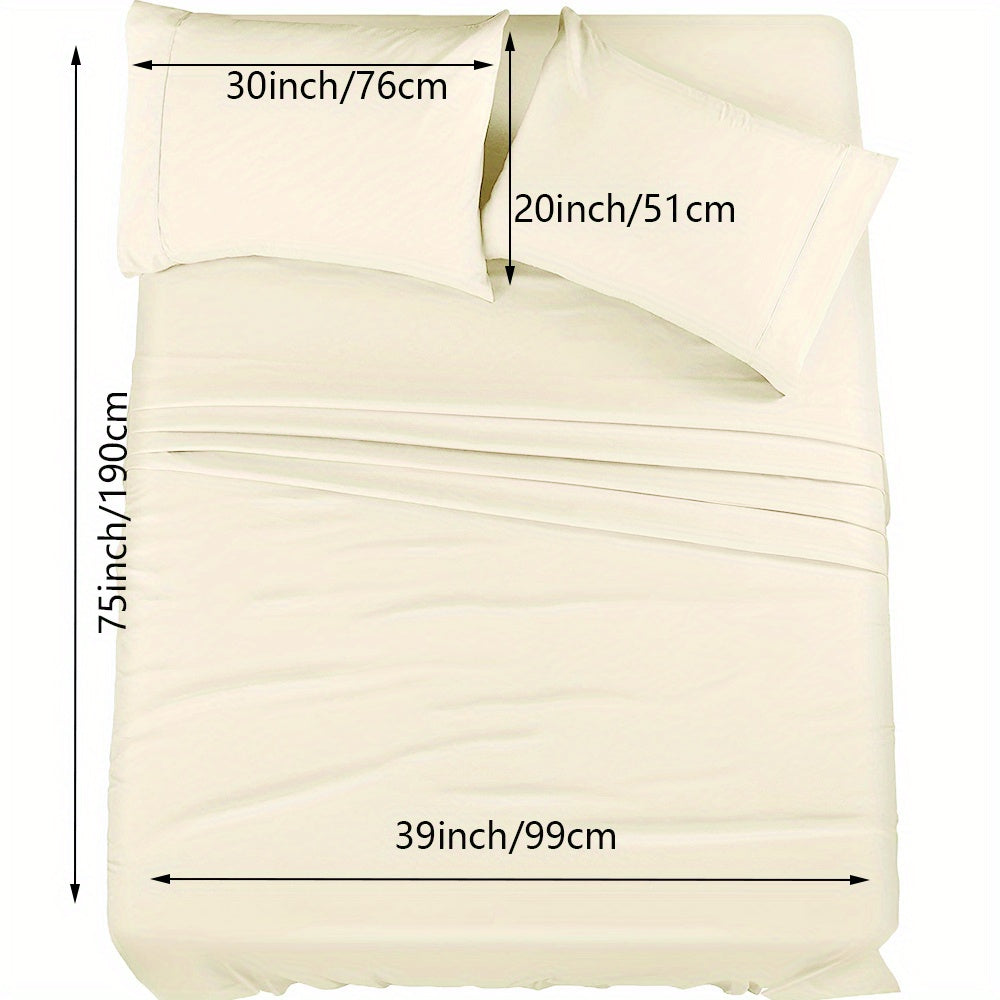 Luxury Fitted Sheet Set with Wrinkle and Stain Resistant Deep Pocket Bedding for Bedroom or Hotel