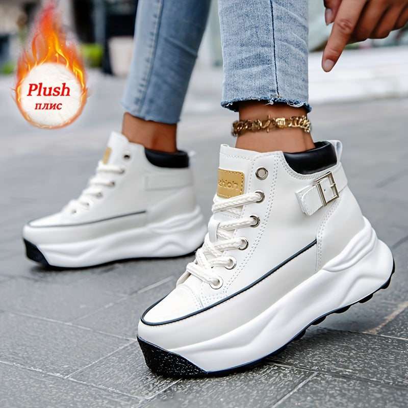 Women's Plush-Lined Ankle Boots Microfiber Winter Snow Casual Outdoor