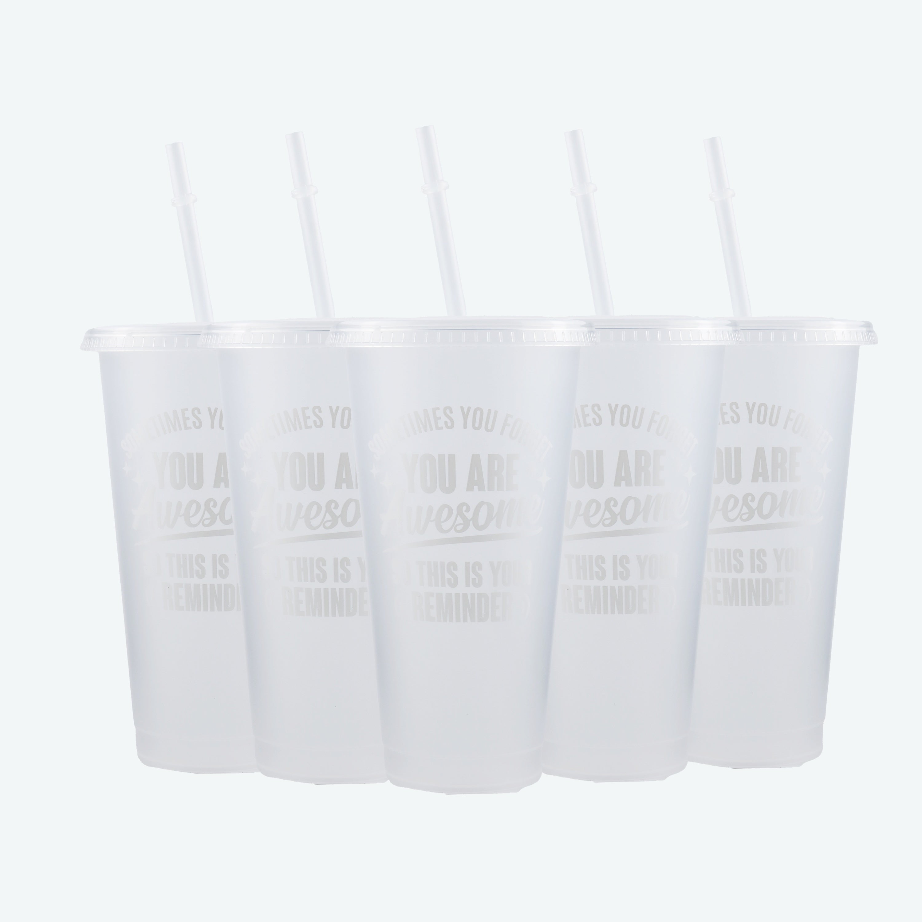 Set of 5 Insulated 24oz Tumblers with Lids and Straws BPA PVC Free for Office and Teachers