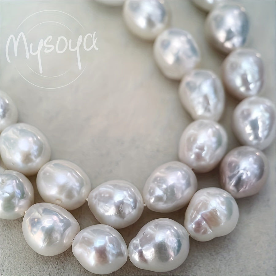 Natural Freshwater Pearl Necklace 9-11mm White Baroque Jewelry for Weddings and Special Events