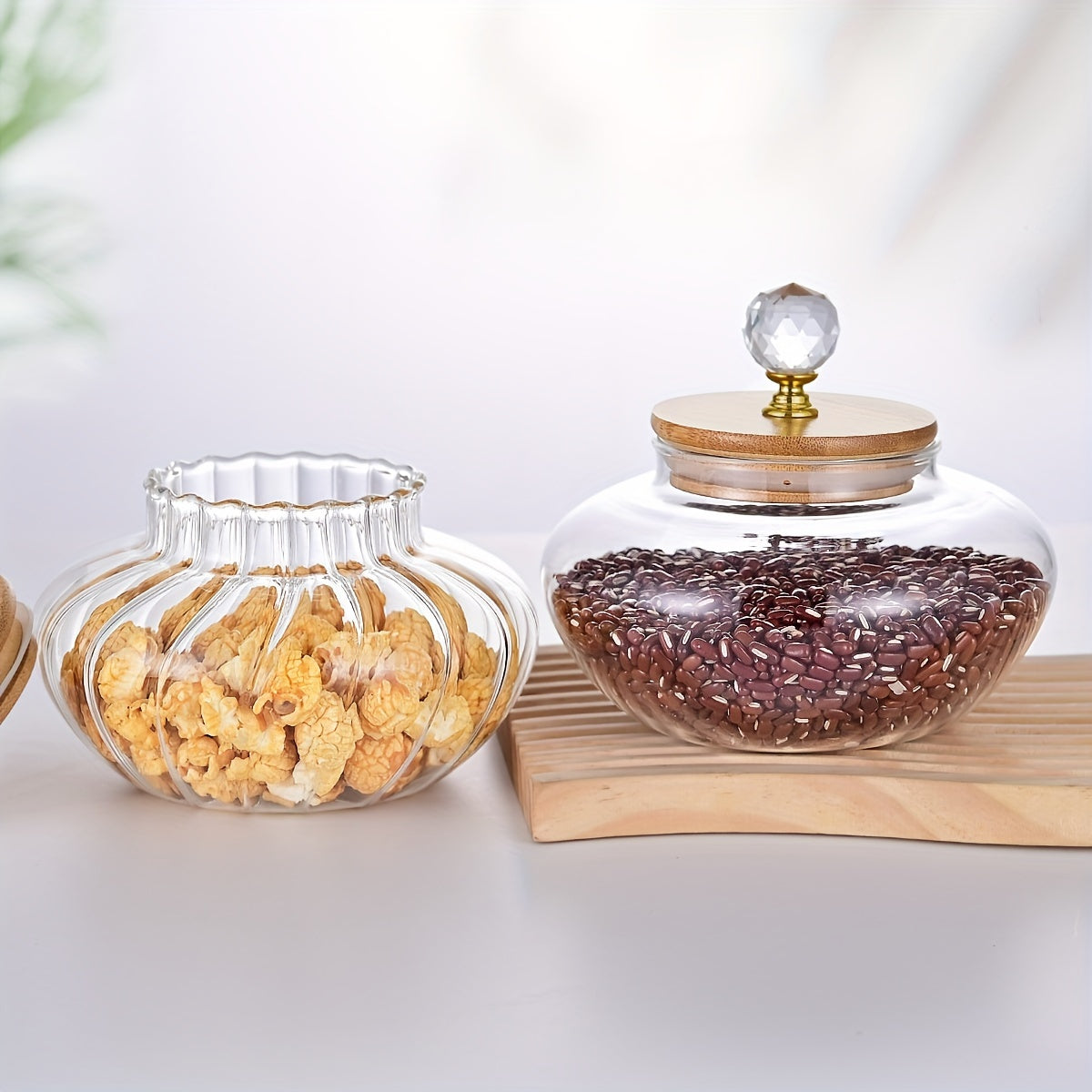 Tarro de vidrio con tapa abatible de 1 pieza para almacenamiento y conservación de alimentos