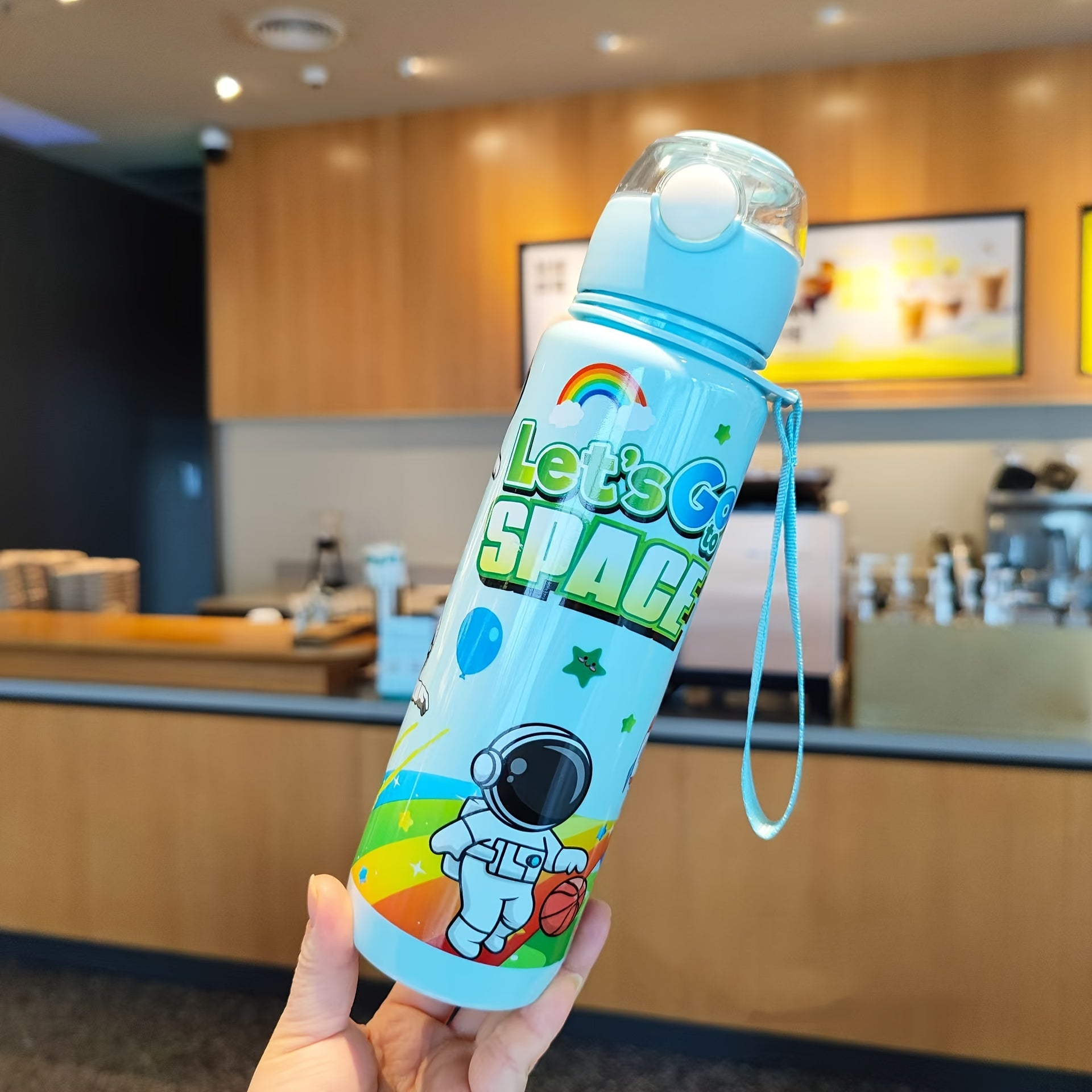 Leak-Proof Space-Themed 700ml BPA-Free High-Temperature Resistant Water Bottle for Outdoor Activities