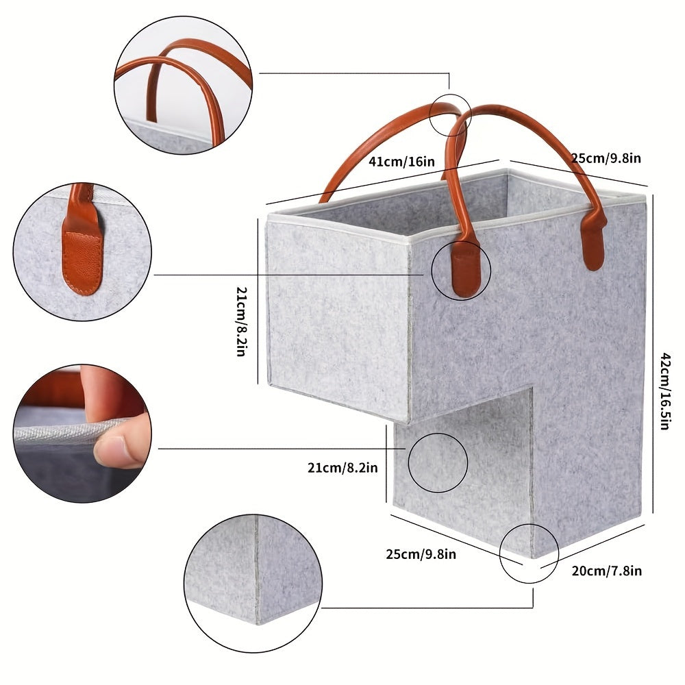 Cesta de almacenamiento plegable para escaleras con alfombra con asa para ropa, libros y electrónicos