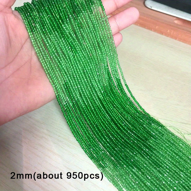 950 Pieces 2mm Faceted Glass Beads Gradient Colors for Jewelry Making and DIY Crafts