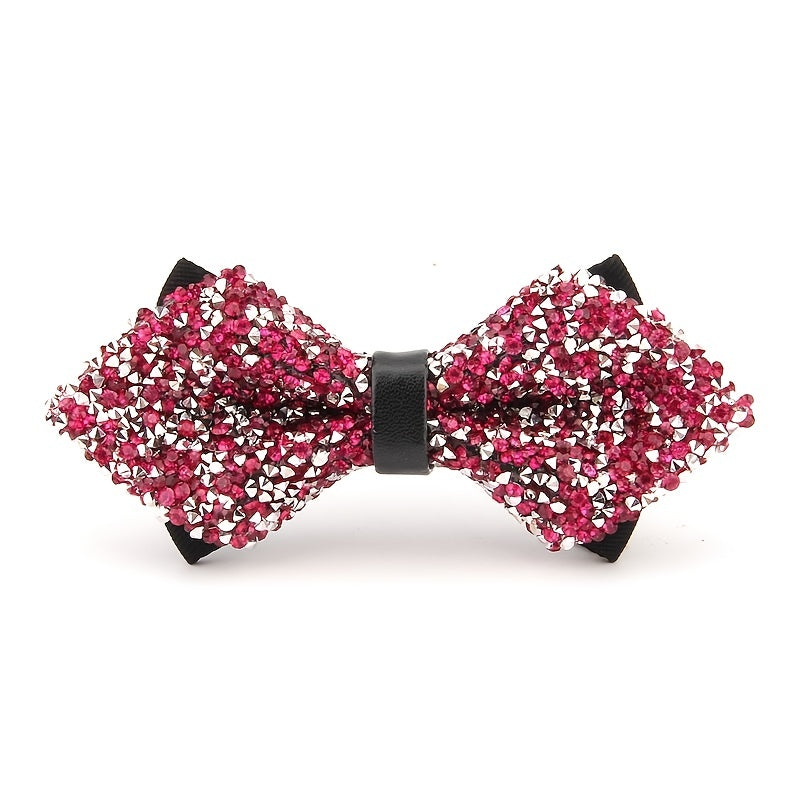 Men's Bow Tie with Faux Diamond Knot for Weddings and Formal Events