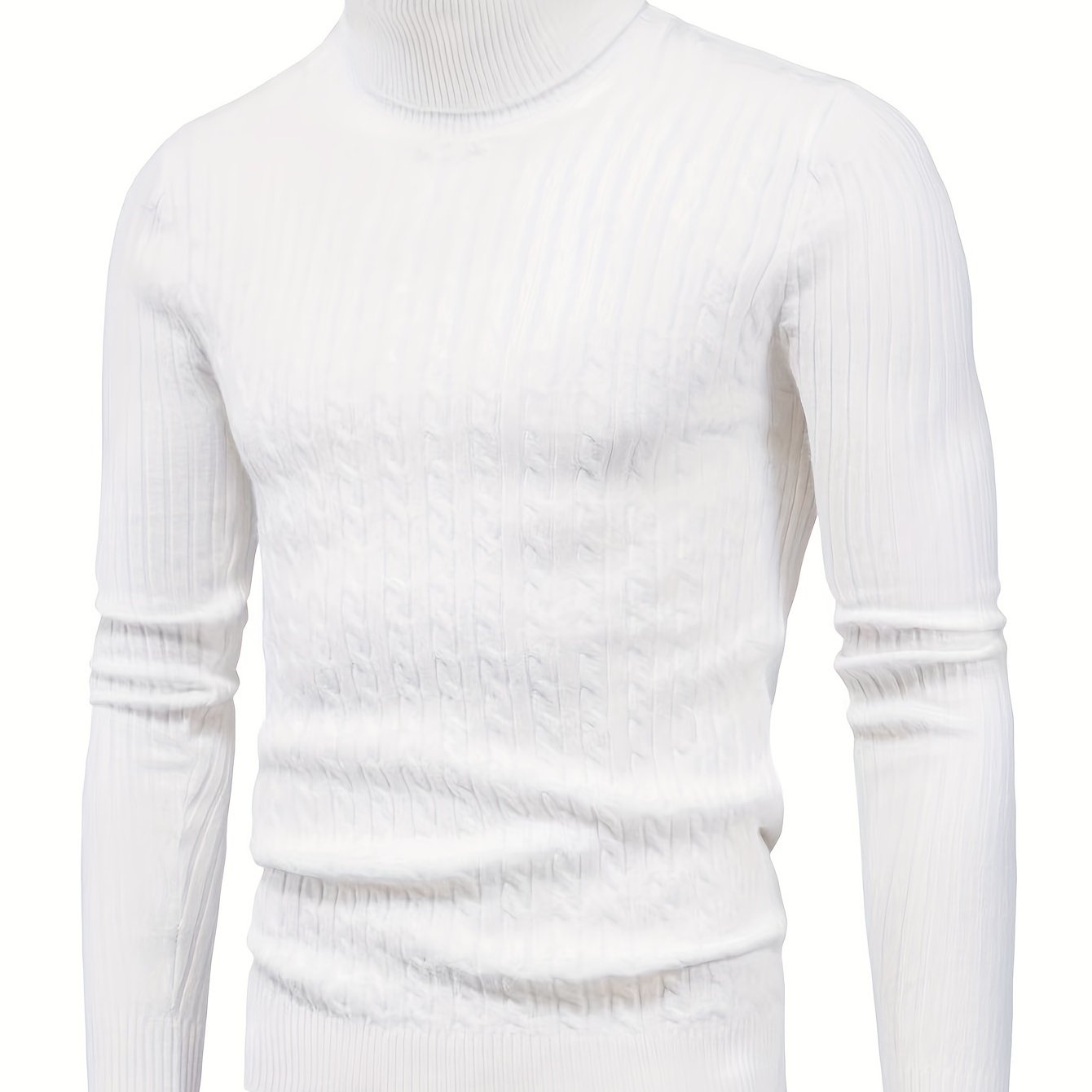 Men's Thermal Top Long Sleeve Solid Color Fall Winter Knit Rayon Sweater