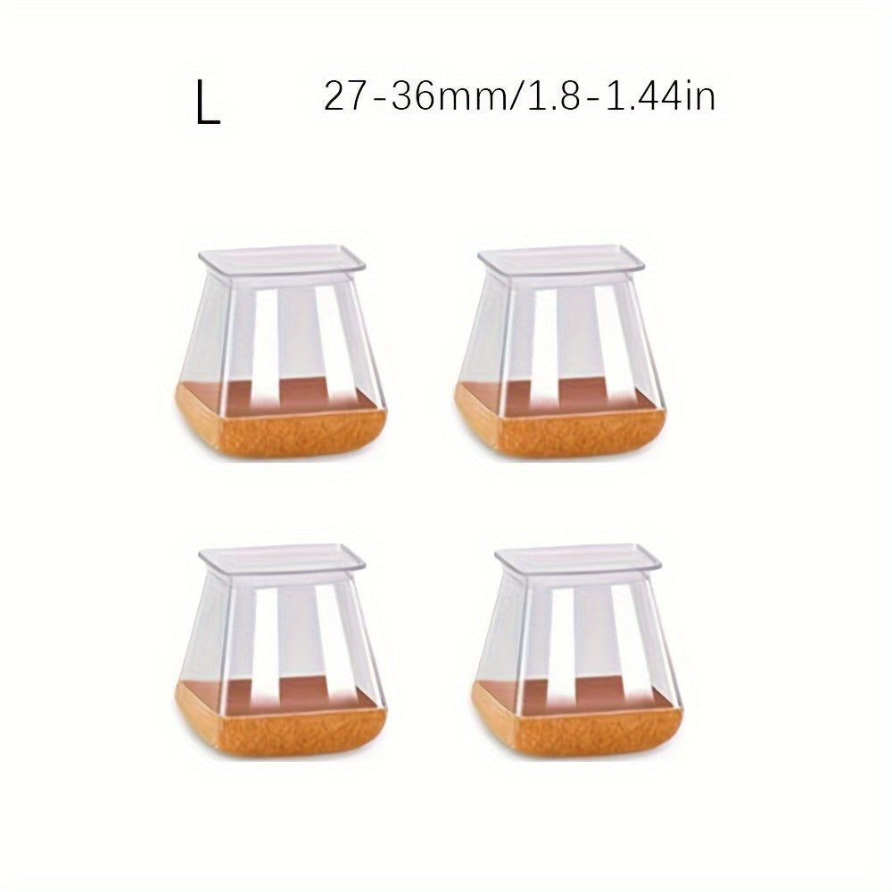 "Stul oyoqlari uchun silikon anti-slip ovoz o'chiruvchi mato o'ralari - 4-dona kvadrat qoplamalar aralash ranglarda, yog'och va plitka yuzalarida polni himoya qilish uchun 360° o'ralgan dizayn"