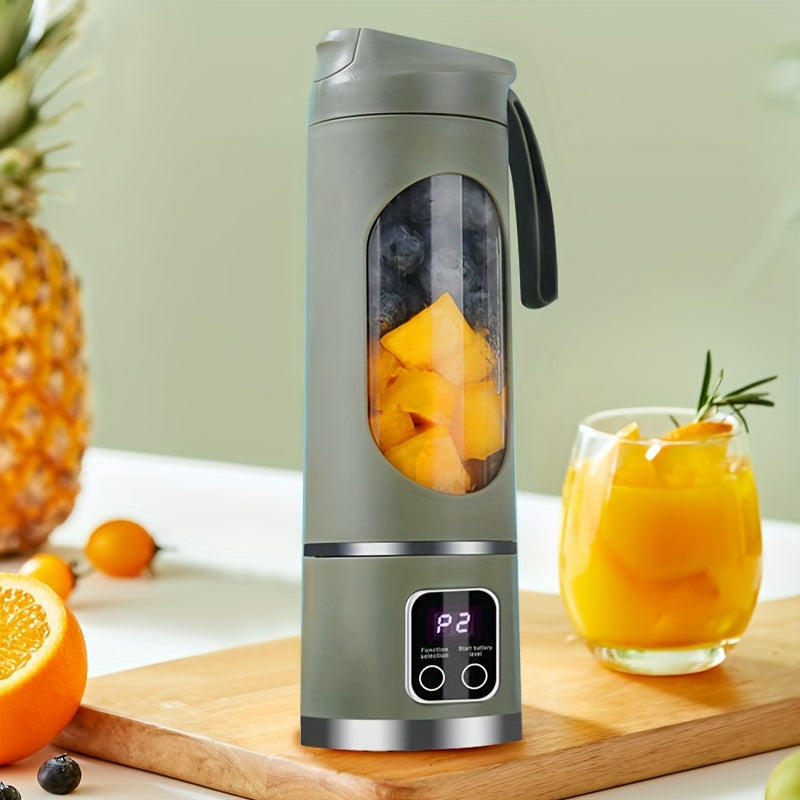 Exprimidor inalámbrico portátil con pantalla LED, 12 cuchillas, capacidad de 450ml