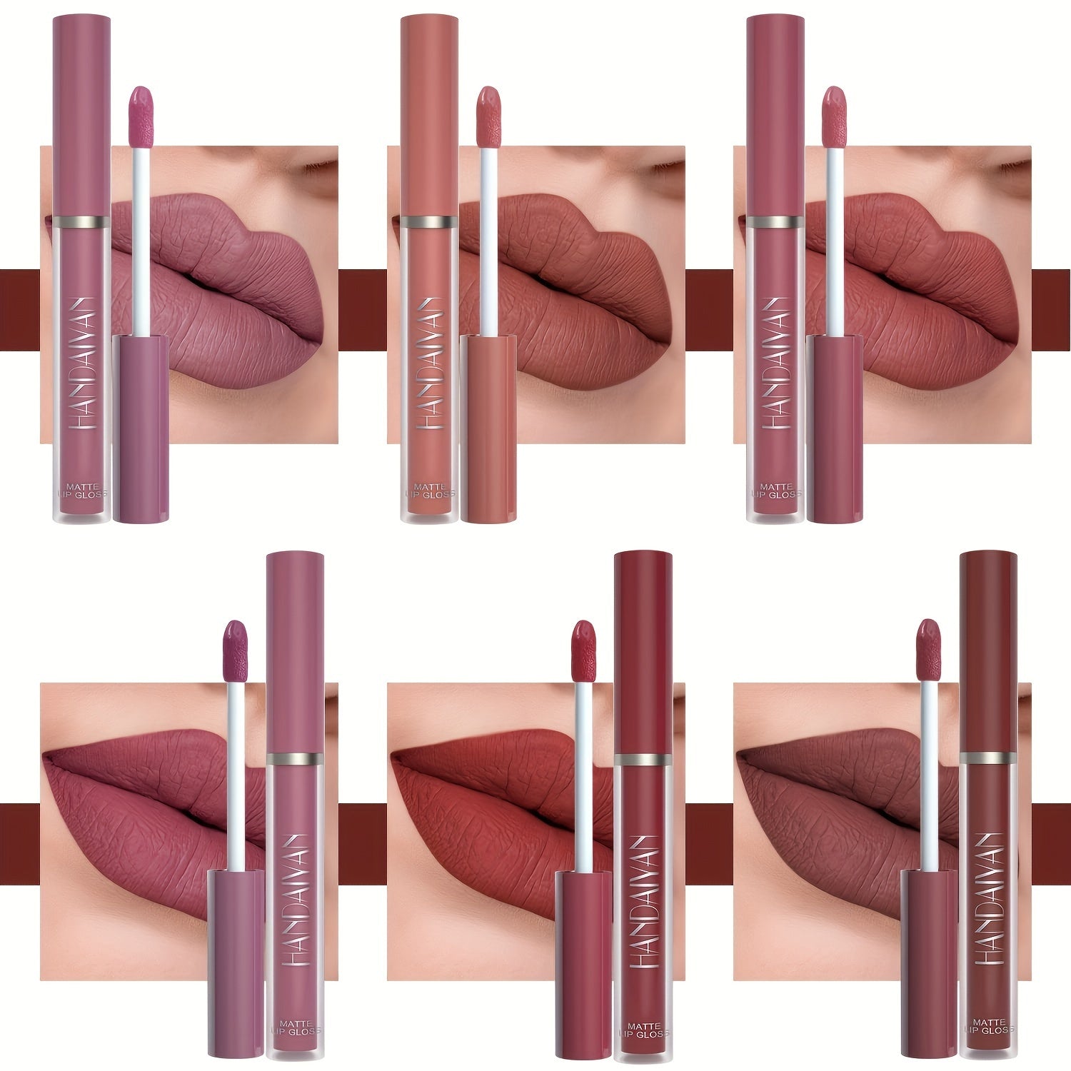 Women Matte Liquid Lipstick Set 6 Pieces Long-Lasting Waterproof Non-Stick