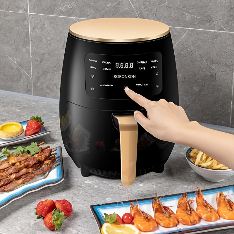 Freidora de aire eléctrica de gran capacidad, acero inoxidable, sin aceite, horno multifunción, freidora profunda
