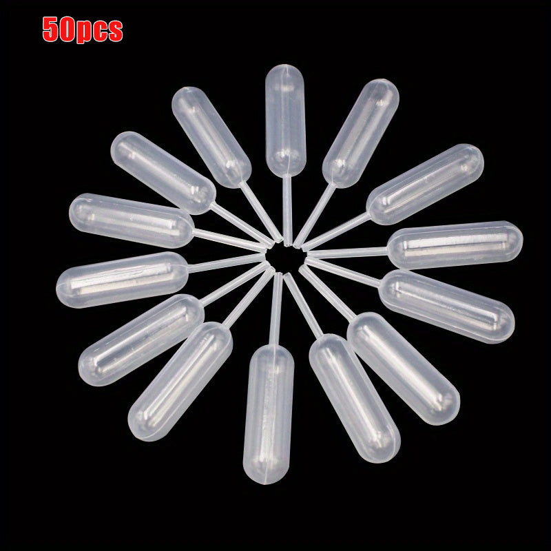 Set of 50 Plastic Droppers for Ice Cream Jelly Milkshakes Food Safe