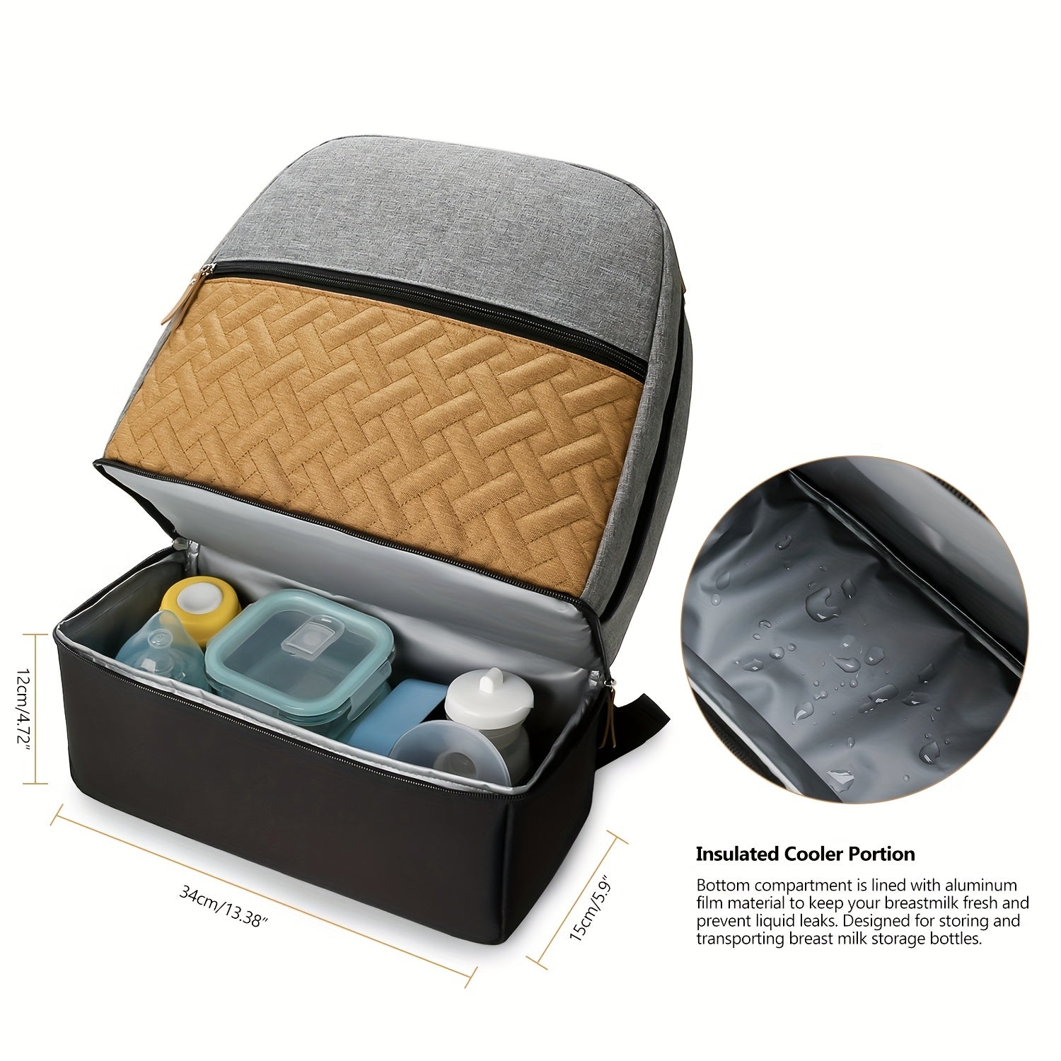 Travel Backpack for Outdoor Dining Insulated Food and Milk Storage