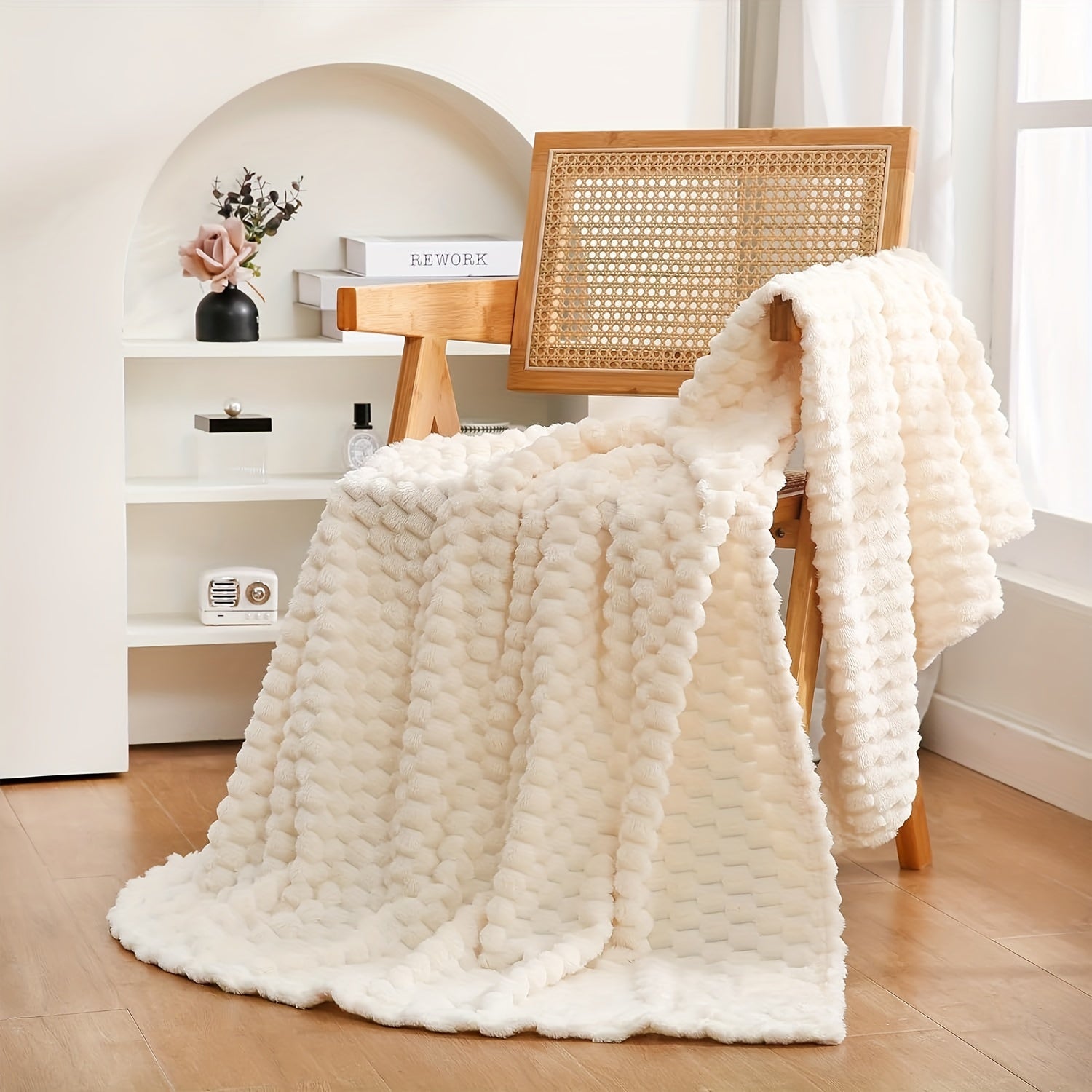Cozy 3D Fleece Throw Blanket for Couch or Bed Large Plush Sherpa Warm
