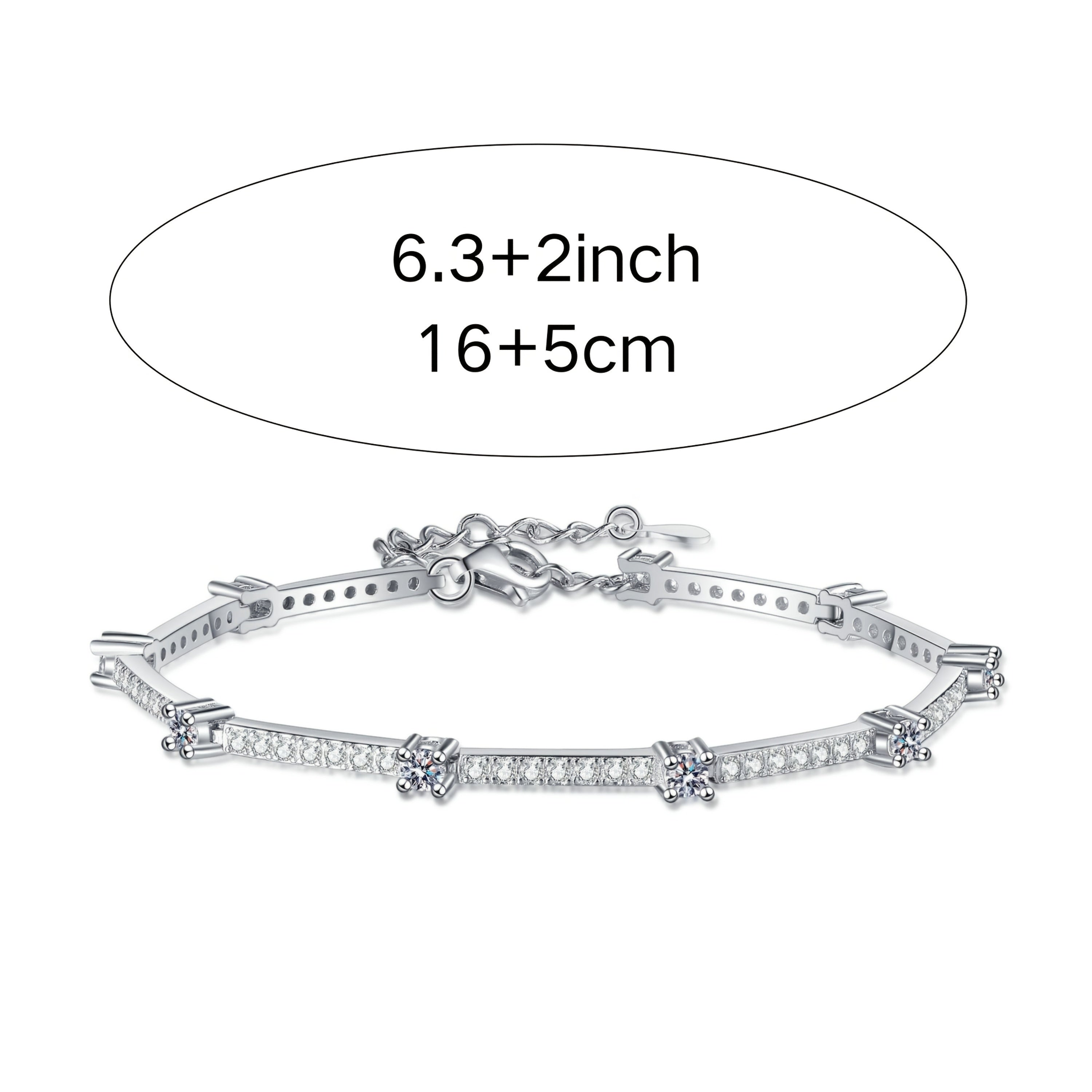 Шикарный антикварный богемный браслет из серебра 925 пробы с моиссанитом - 1,67 карата, камень рождения декабря, идеально подходит для повседневной носки и праздничного подарка, включает подарочную коробку, цепочка для руки в комплекте.