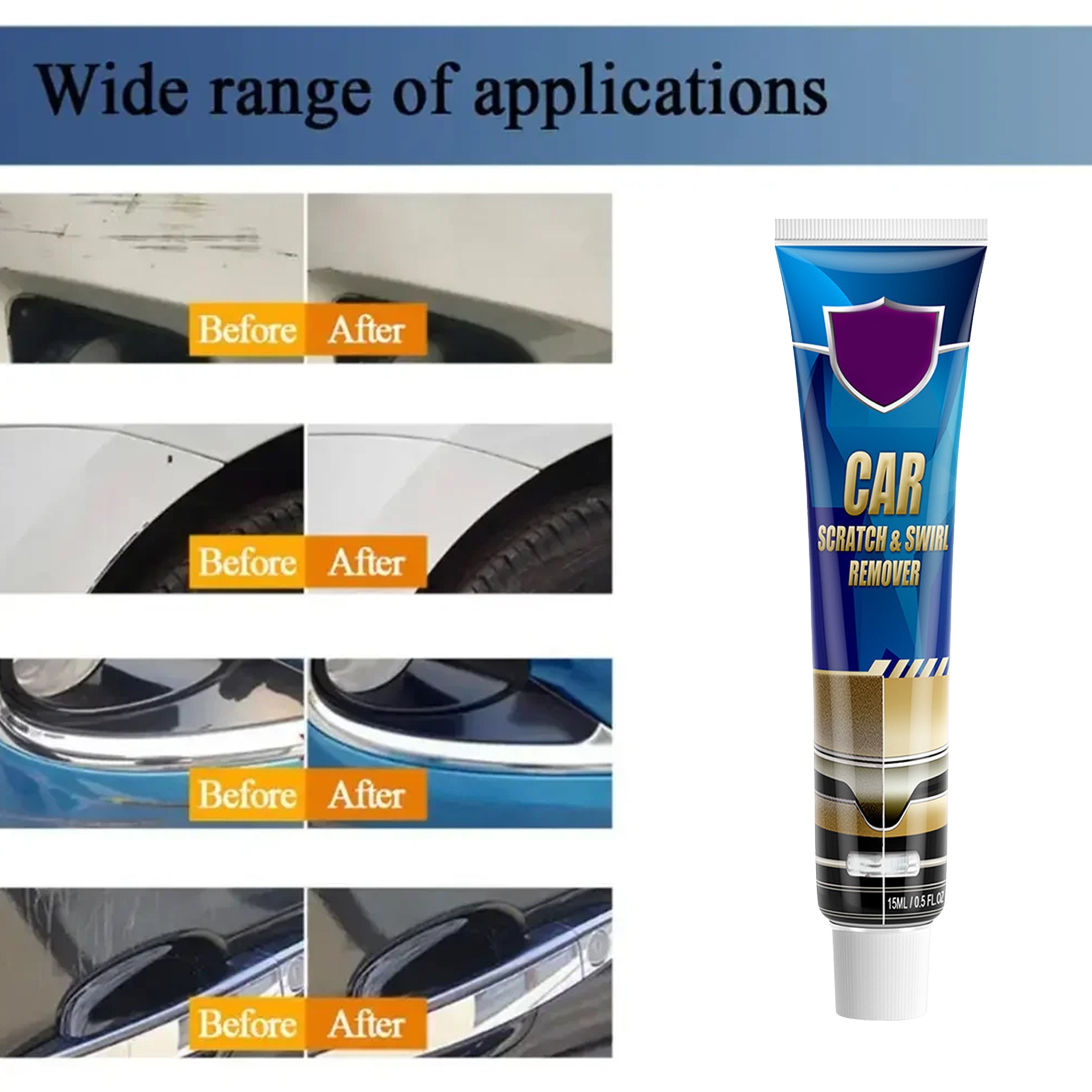 Воск для удаления царапин на автомобиле для всех цветов, легкое нанесение, восстановление краски, 1 шт.