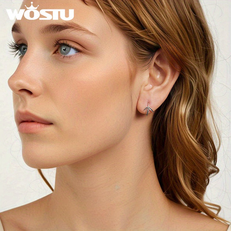 Women’s Bamboo Inspired Drop Earrings Hypoallergenic Sterling Silver Lightweight Casual Jewelry