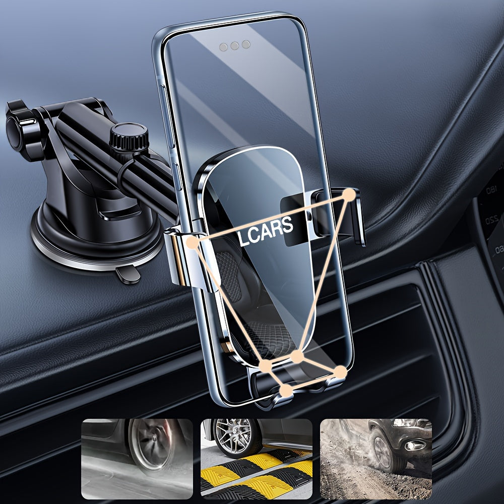 Universal Mobile Phone Car Mount With Golden Suction Cup Bracket
