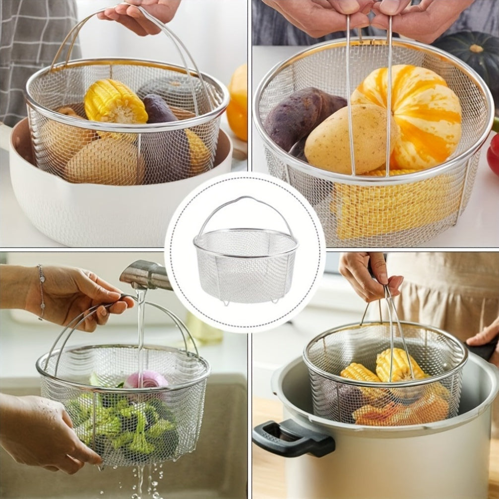 Qattiq po'latdan yasalgan tarmoq savat, tutash va dengiz mahsulotlarini bug'lash va suyuqlikdan chiqarish uchun tutqich bilan