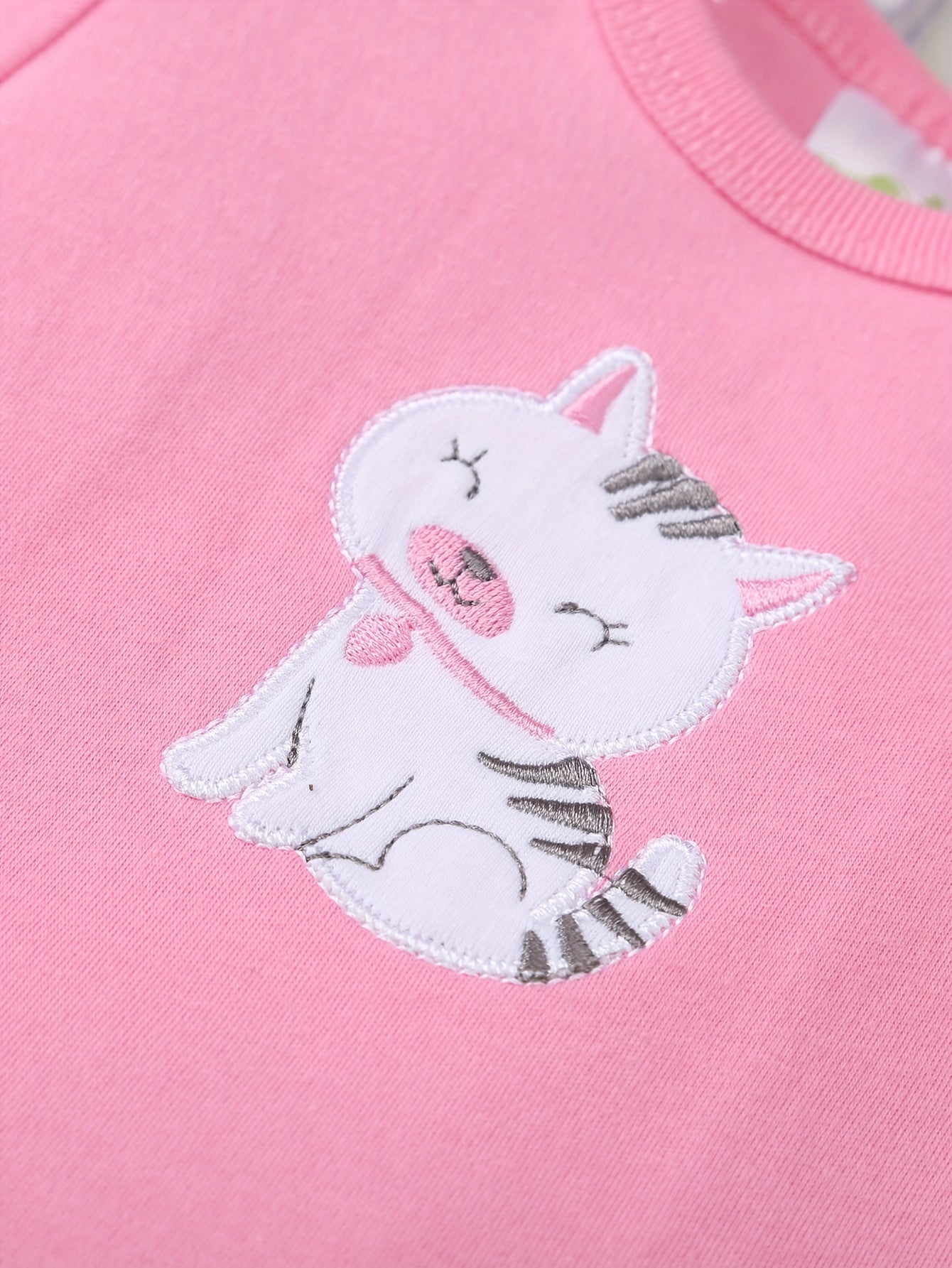 Conjunto de 5 bodies de algodón para bebé niña con petos de manga corta con bordado y patrón floral