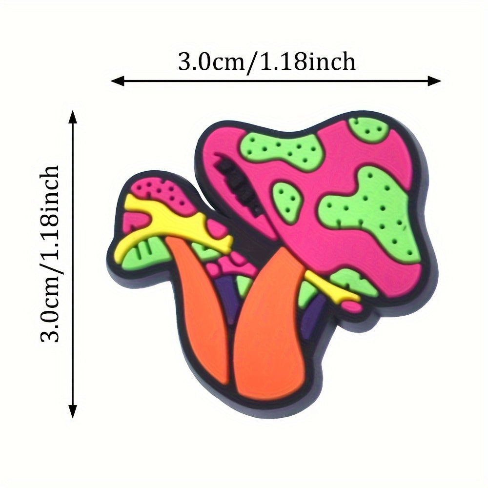 15Pcs Mushroom Plant Shoe Charms for Sandals Decoration Plastic Accessories