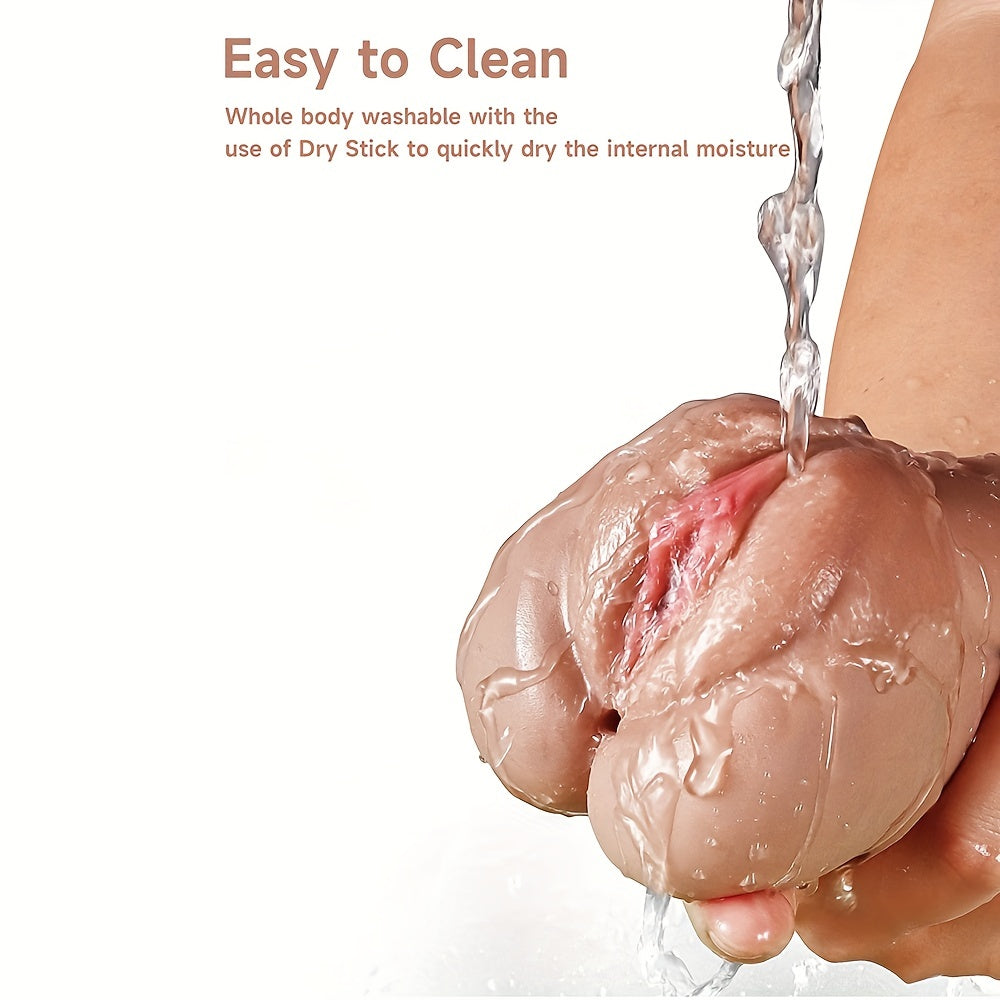 Male TPE Masturbator Double-Ended Realistic Pocket Pussy and Anus