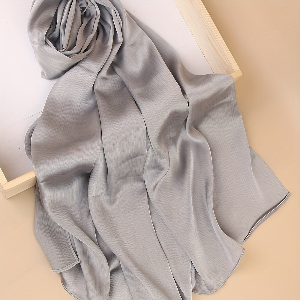 Pañuelo de cabeza clásico plisado de color sólido para uso casual, viaje y actividades al aire libre