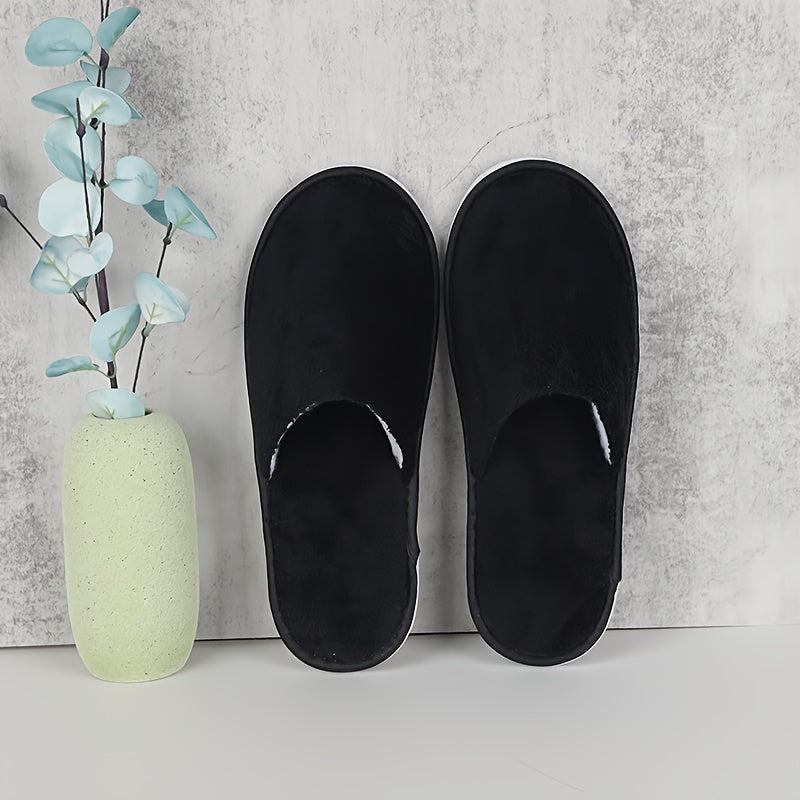 Women Coral Fleece Disposable Slippers Thick Warm Soft Winter