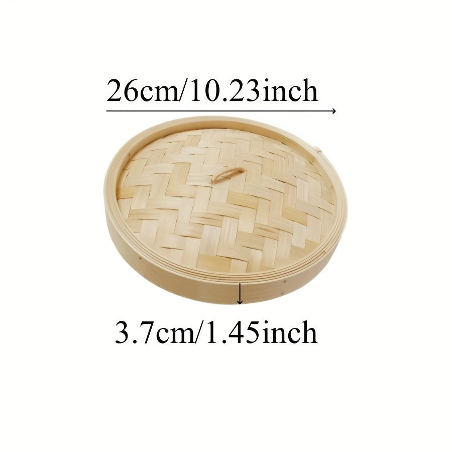Conjunto de cestas de bambú para vaporera para bollos de dim sum, pasteles y cocina